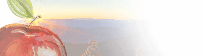 apple illustration on Smoky Mountain view