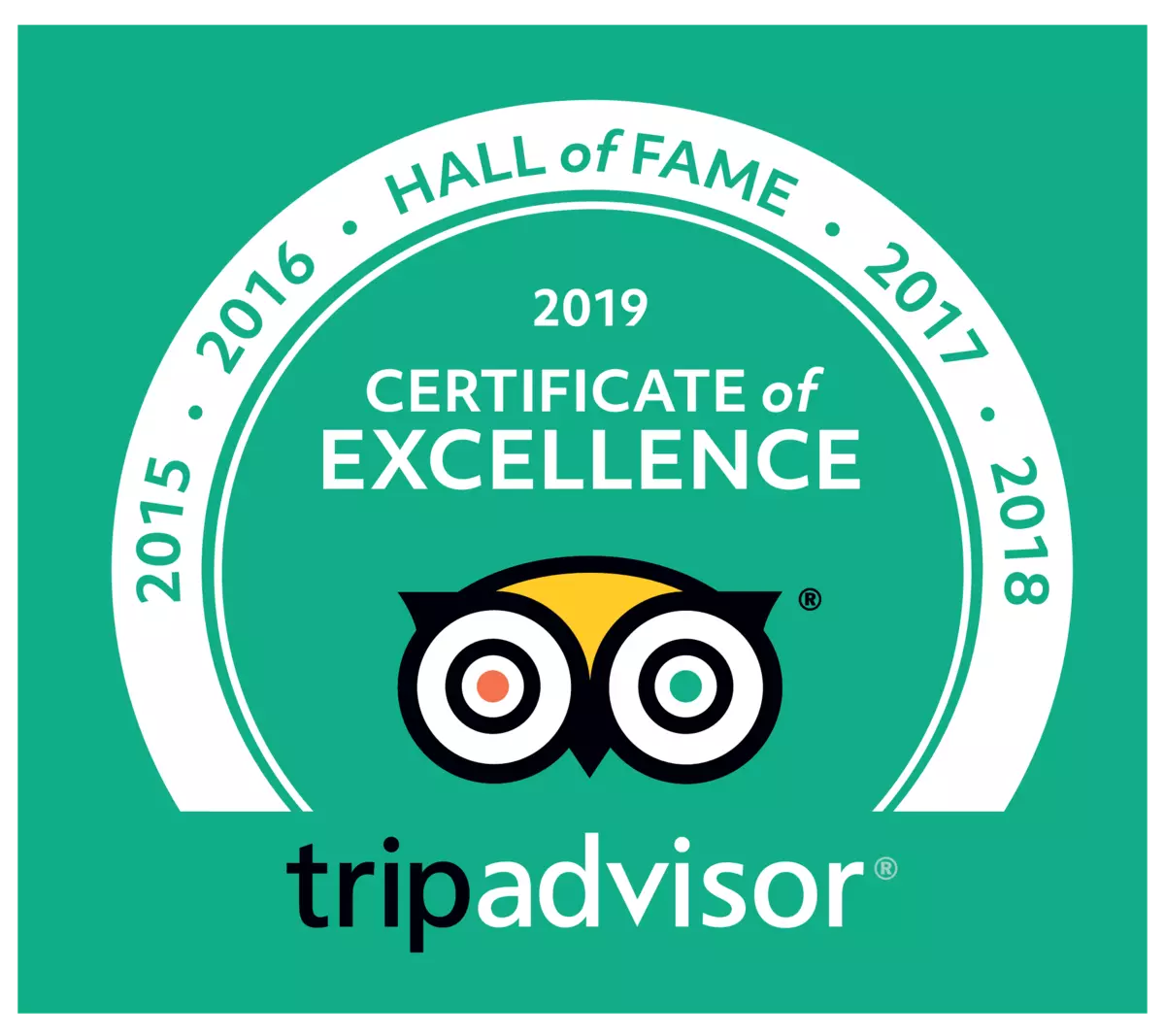 Trip Advisor Hall of Fame 2015-2019