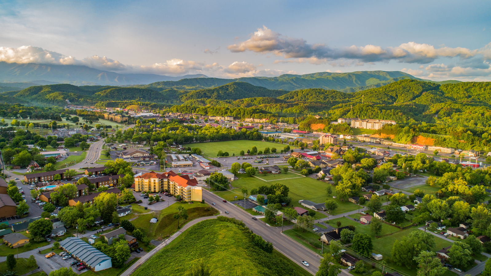 aerial view of Pigeon Forge