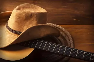 cowboy hat and guitar