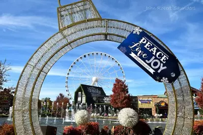 Christmas decorations at The Island in Pigeon Forge