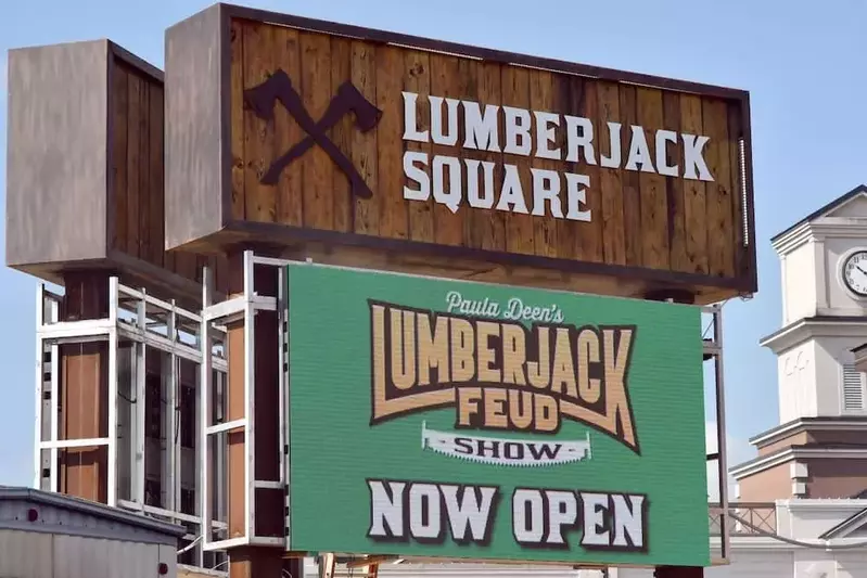 Lumberjack Feud sign