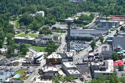 aerial view of gatlinburg